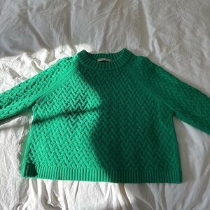 Green Cable Knit Sweater